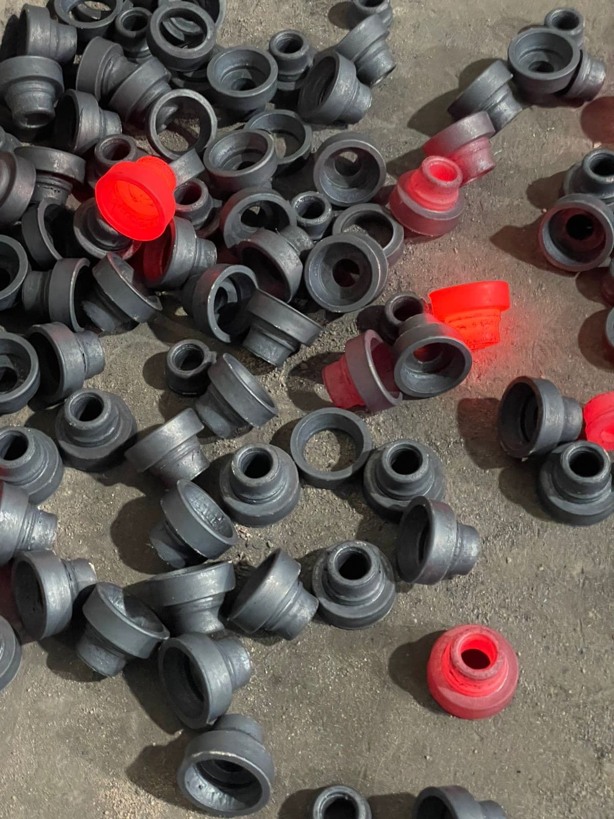 Bearing rings staged on a shopfloor trolley for the next production step.