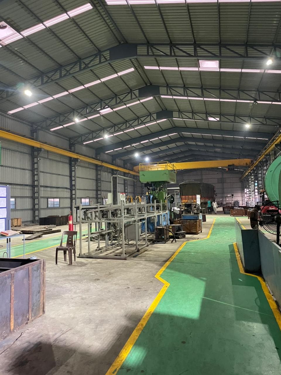 View across the workshop highlighting clean pathways and safety.