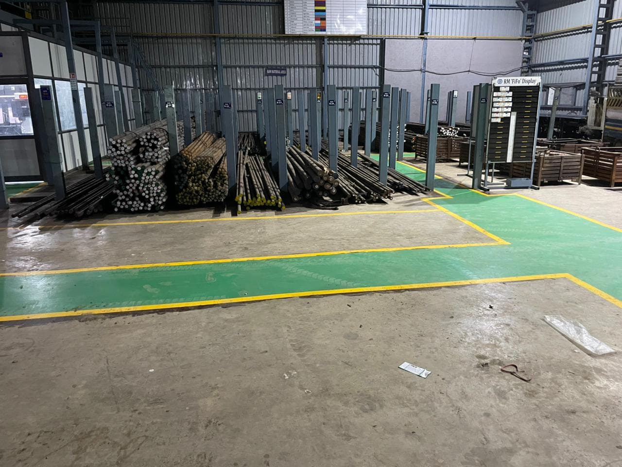 Raw material stock area